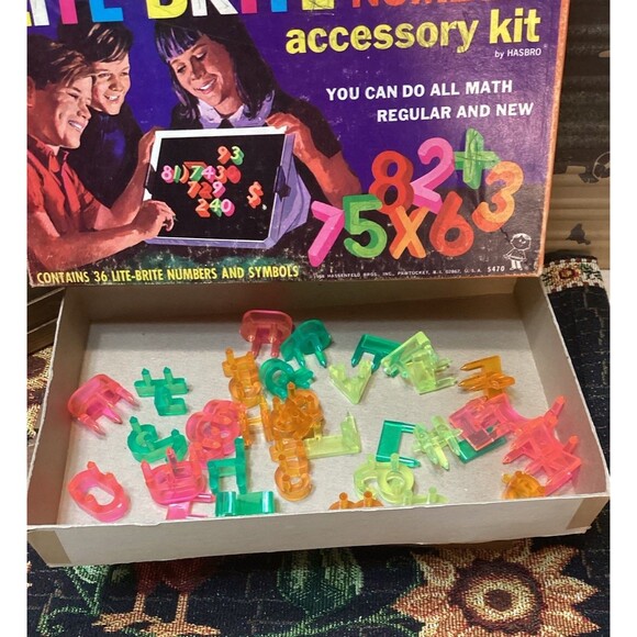 Lite Brite Numbers Accessory Kit + Alphabet & Peg Refill Sets Light Bright 1968 - Picture 9 of 16